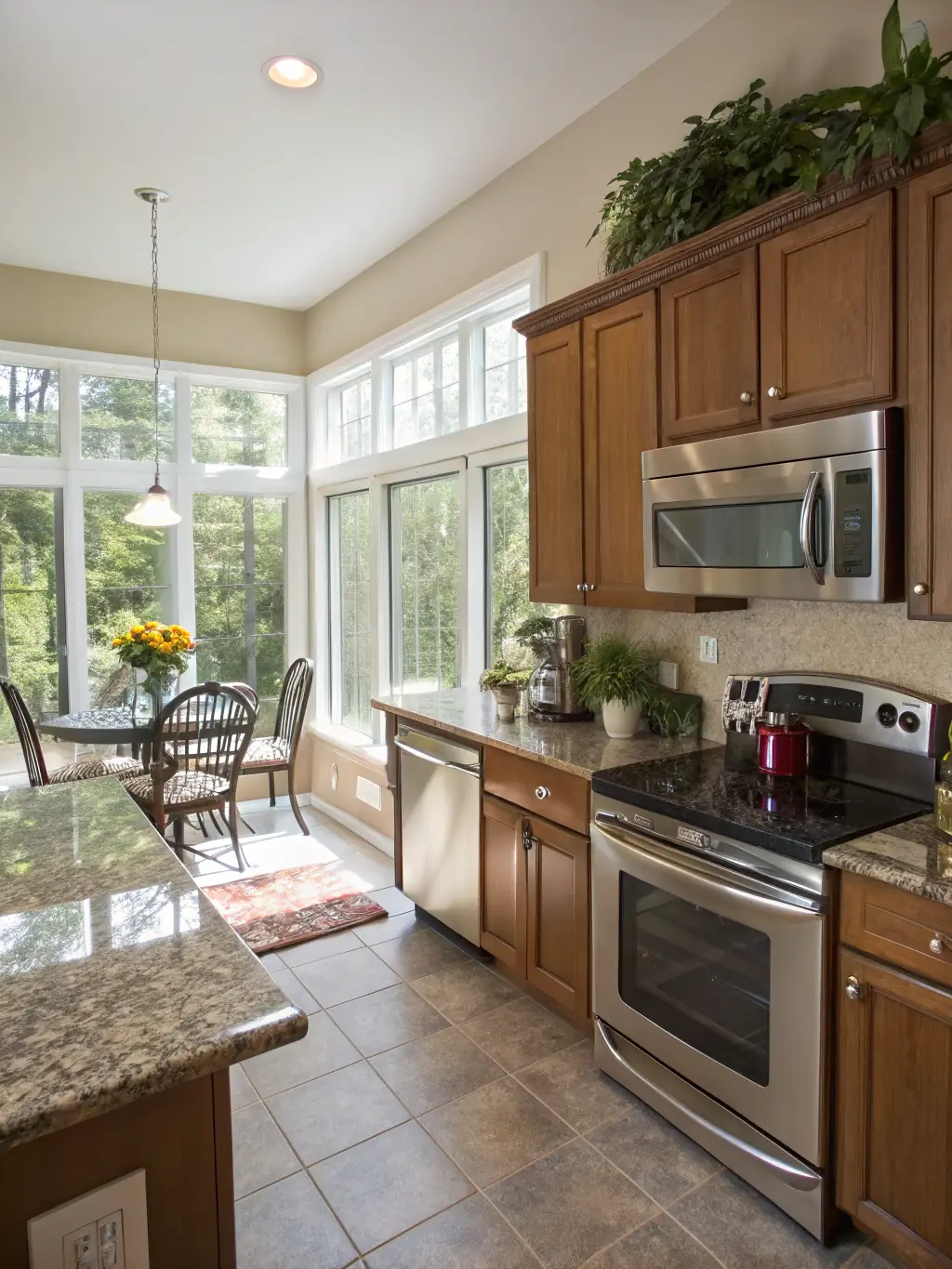 A renovated kitchen with modern appliances and stylish finishes, highlighting our renovation expertise.